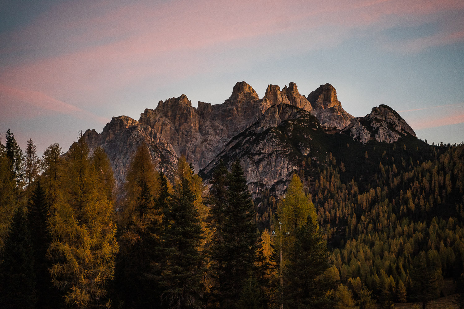 Sonnenaufgang in den Dolomiten