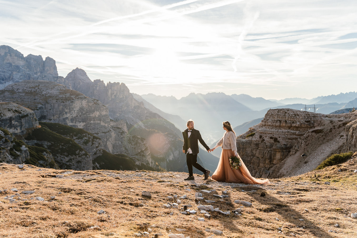 Fotoshooting zum Sonnenaufgang in den Dolomiten
